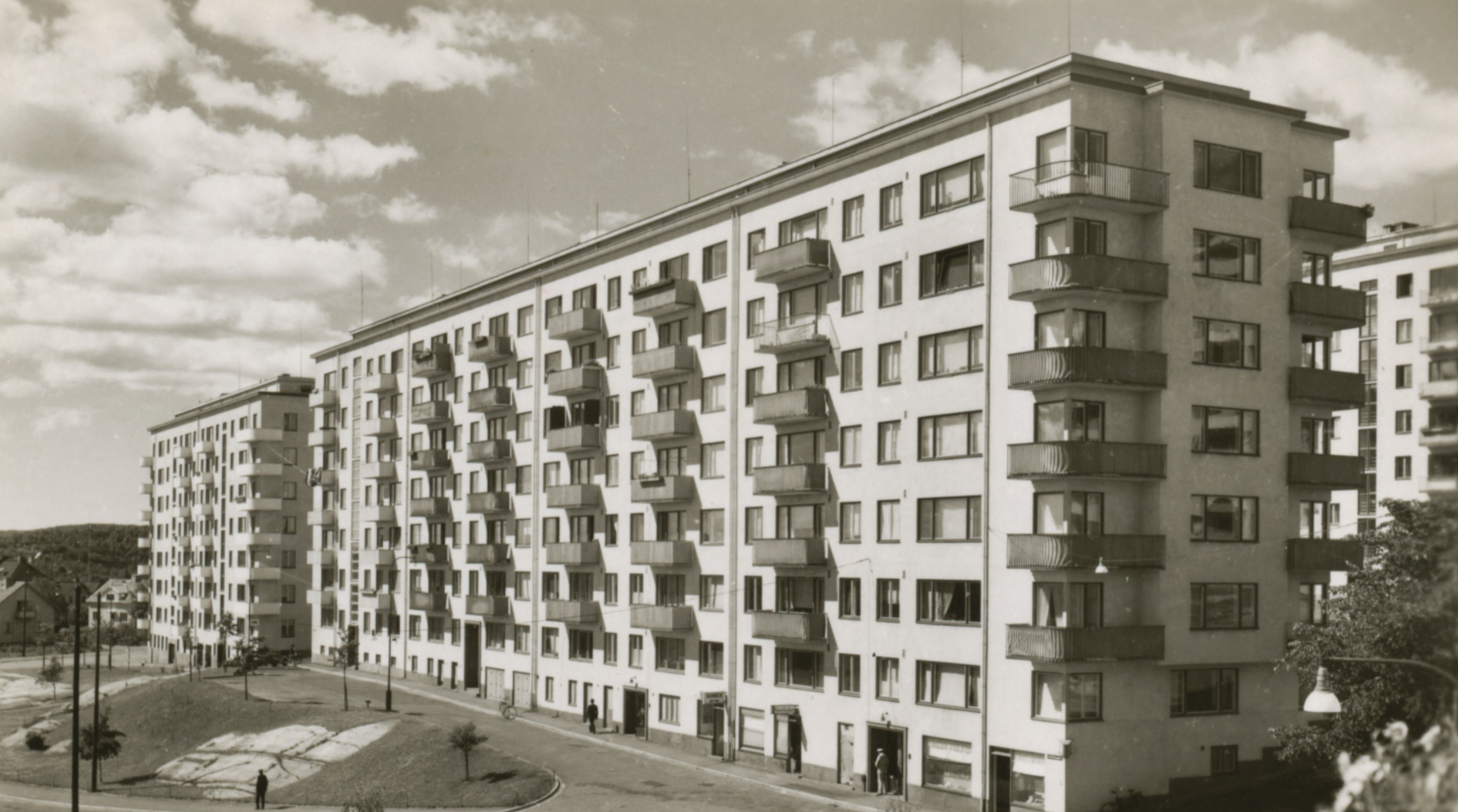 Historisk bild av bostadshusen i Johanneberg, Göteborg
